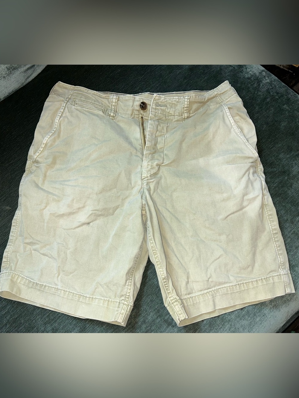 American Eagle Outfitters Men's Khaki Flat-Front Shorts